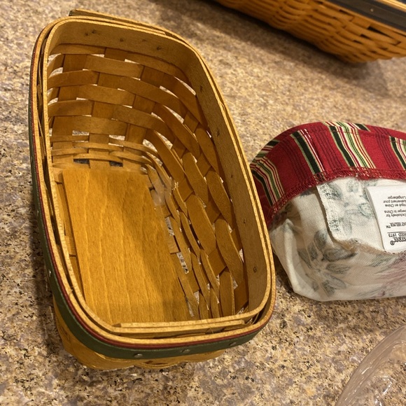 Longaberger Sleigh Basket Liner Protector Ivory Nature’s Garland Dish Christmas - Picture 15 of 17